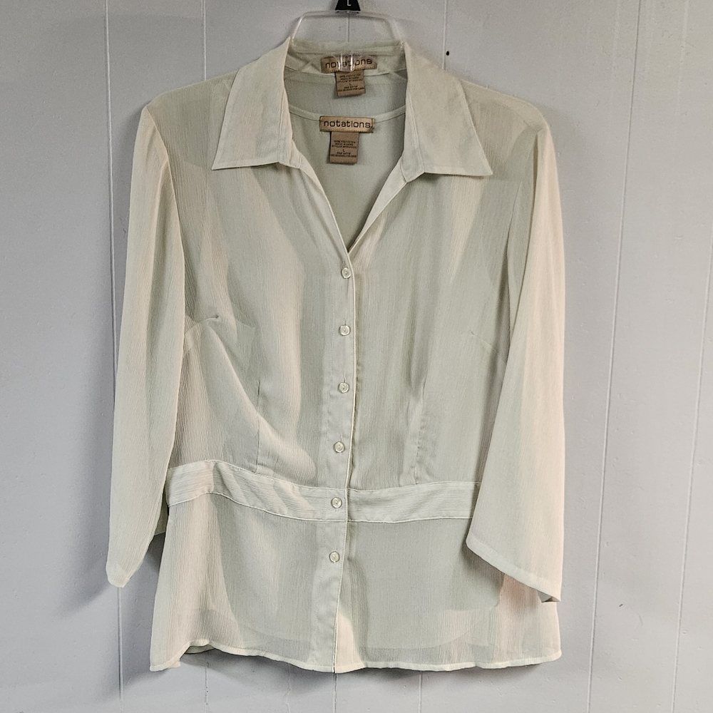 Notations Minty Two Piece Blouse and Tank Top